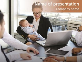 Kid Businessman Lady PowerPoint Template