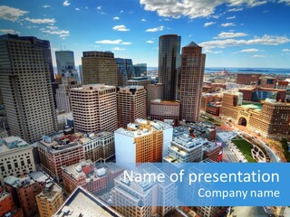 Cityscape City Boston PowerPoint Template