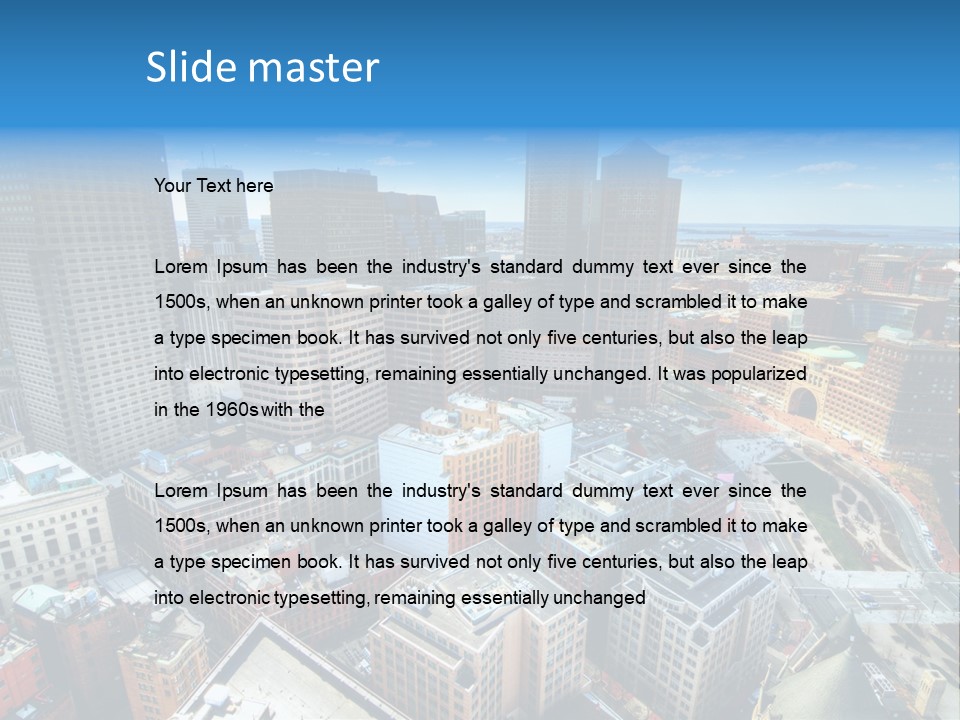 Cityscape City Boston PowerPoint Template