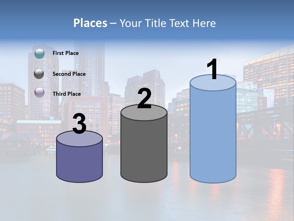 Skyscrapers Panoramic Bay PowerPoint Template