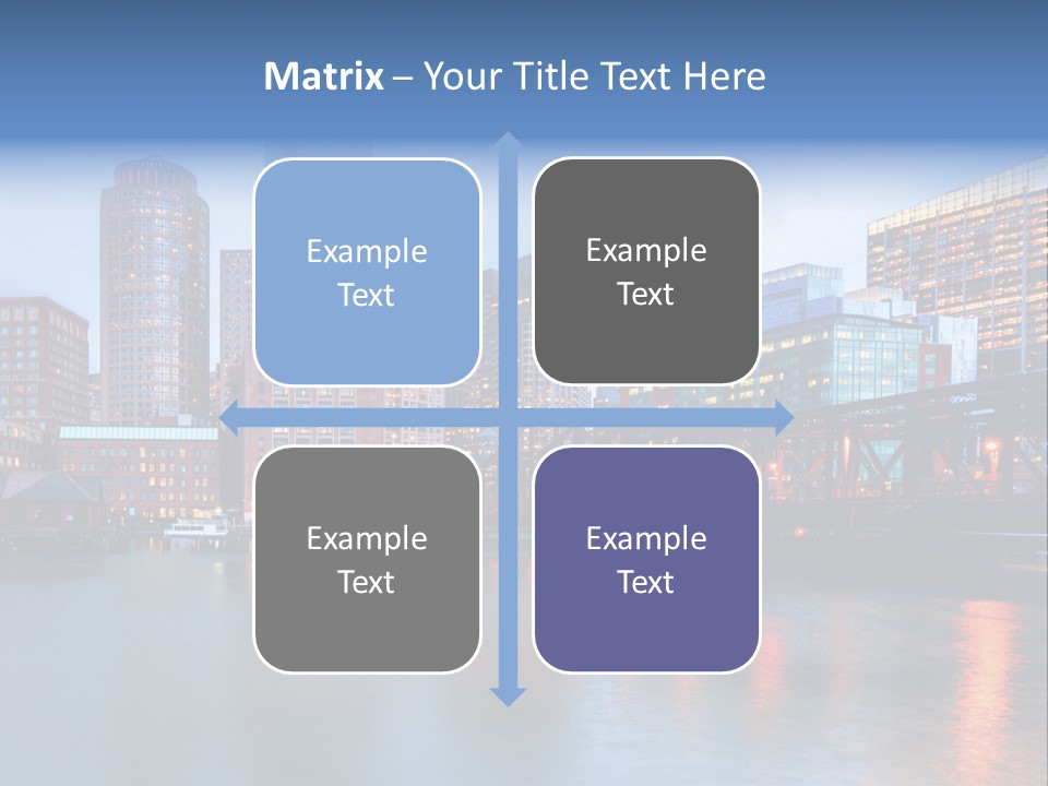Skyscrapers Panoramic Bay PowerPoint Template
