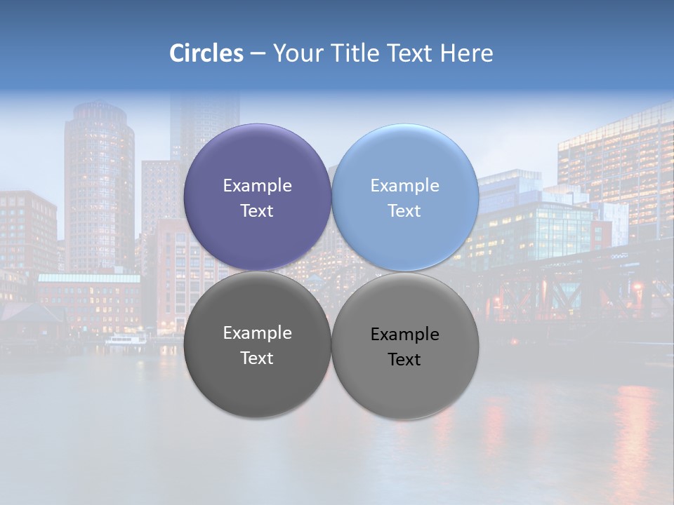 Skyscrapers Panoramic Bay PowerPoint Template