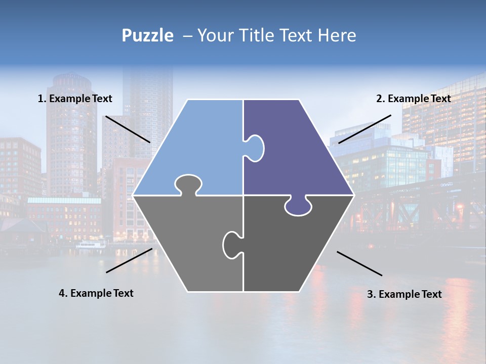 Skyscrapers Panoramic Bay PowerPoint Template