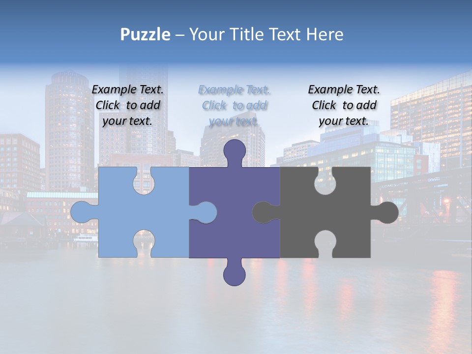 Skyscrapers Panoramic Bay PowerPoint Template