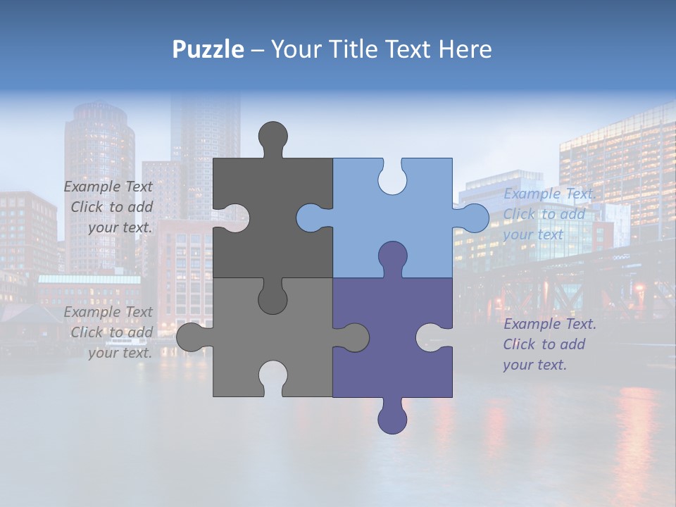 Skyscrapers Panoramic Bay PowerPoint Template