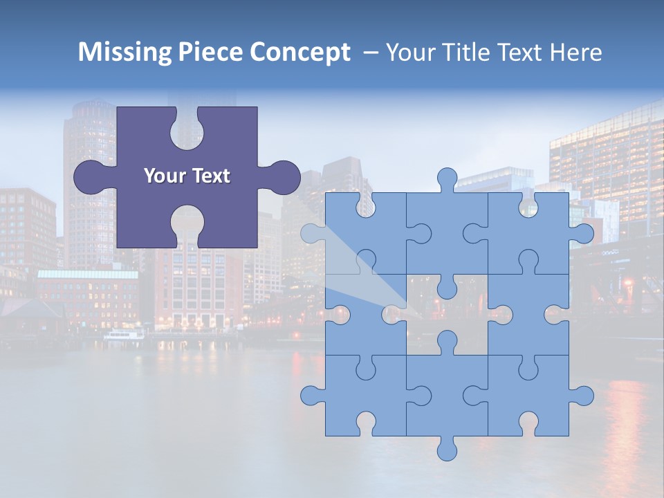 Skyscrapers Panoramic Bay PowerPoint Template