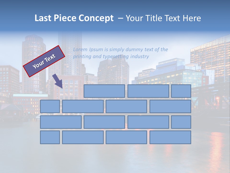 Skyscrapers Panoramic Bay PowerPoint Template