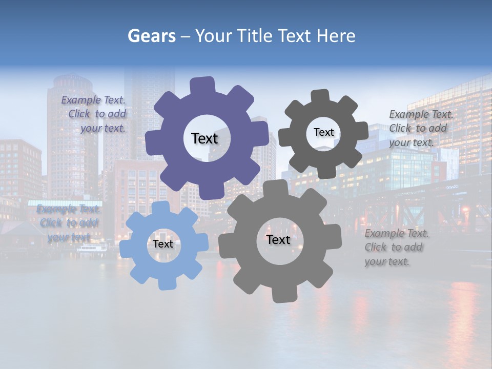 Skyscrapers Panoramic Bay PowerPoint Template