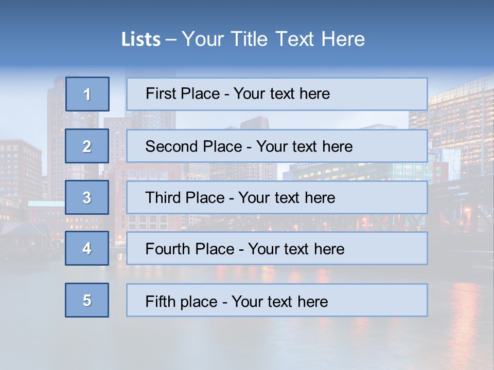 Skyscrapers Panoramic Bay PowerPoint Template