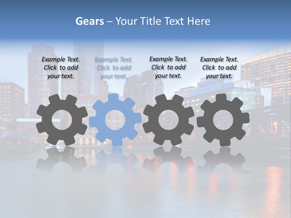 Skyscrapers Panoramic Bay PowerPoint Template