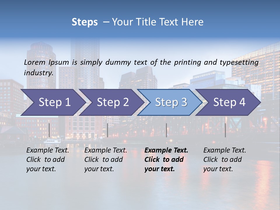 Skyscrapers Panoramic Bay PowerPoint Template
