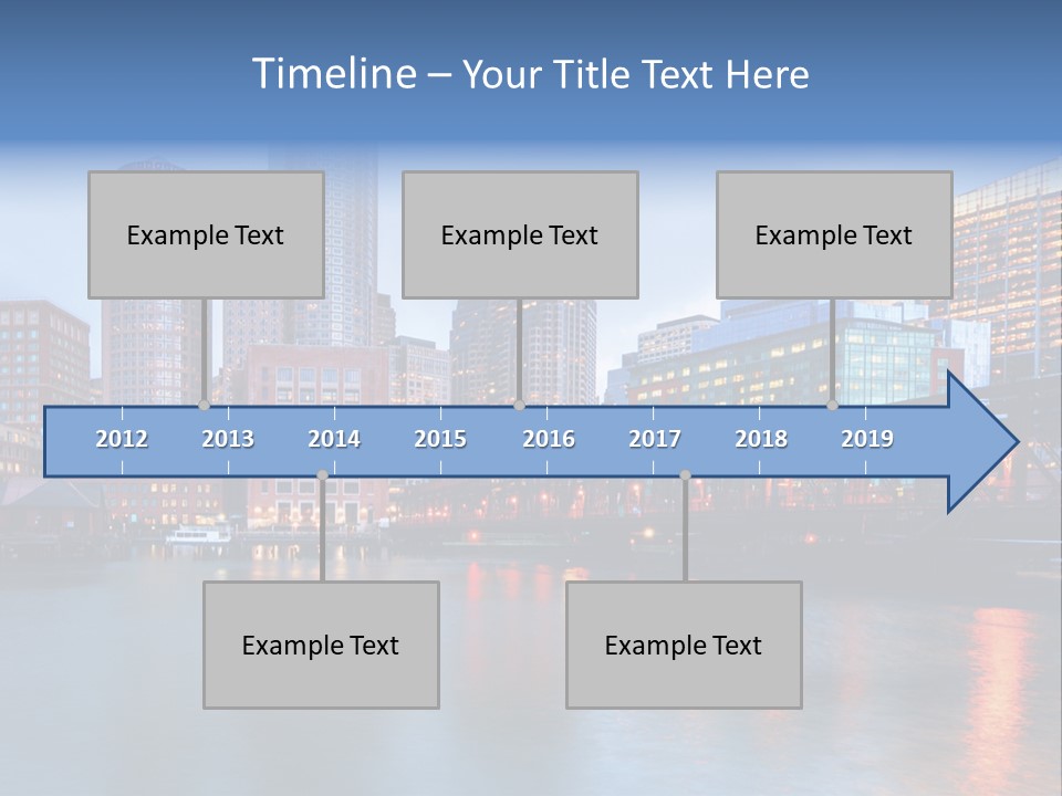 Skyscrapers Panoramic Bay PowerPoint Template