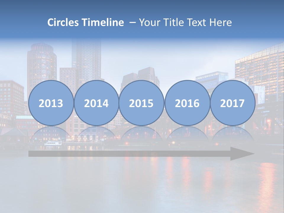 Skyscrapers Panoramic Bay PowerPoint Template
