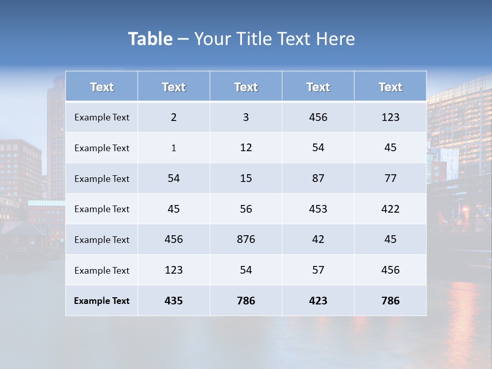 Skyscrapers Panoramic Bay PowerPoint Template