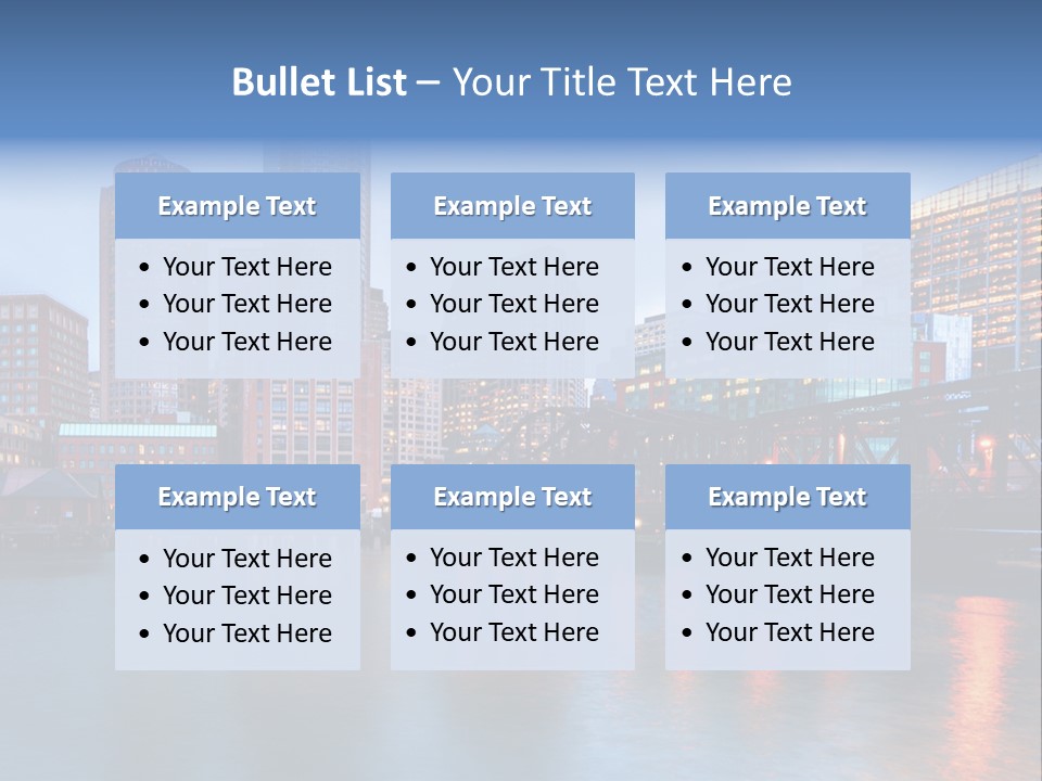 Skyscrapers Panoramic Bay PowerPoint Template