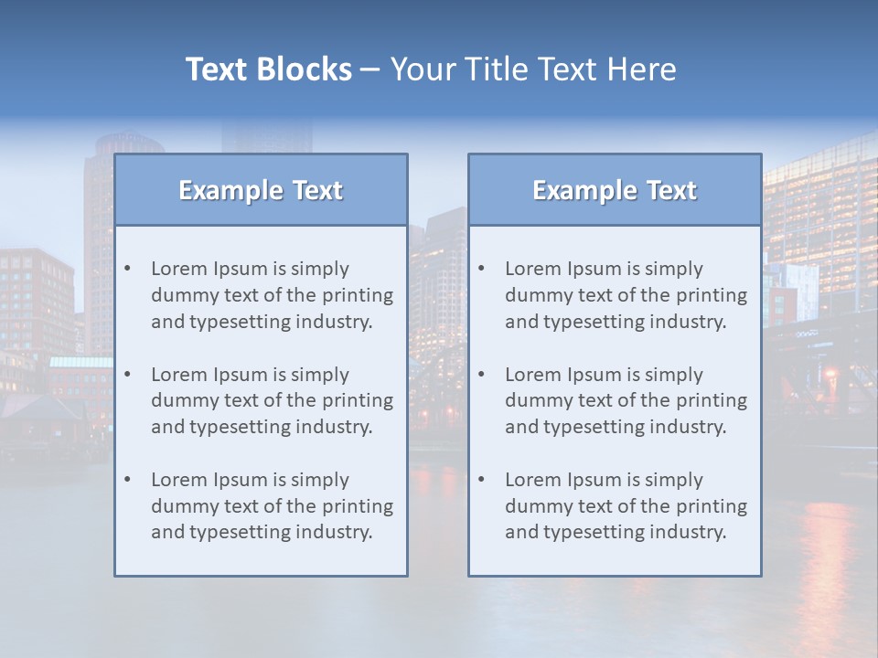 Skyscrapers Panoramic Bay PowerPoint Template