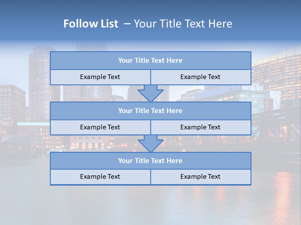 Skyscrapers Panoramic Bay PowerPoint Template
