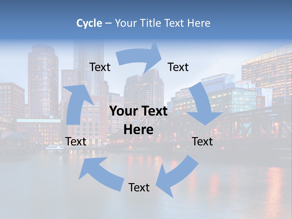 Skyscrapers Panoramic Bay PowerPoint Template