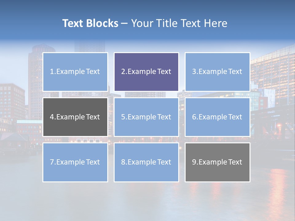 Skyscrapers Panoramic Bay PowerPoint Template
