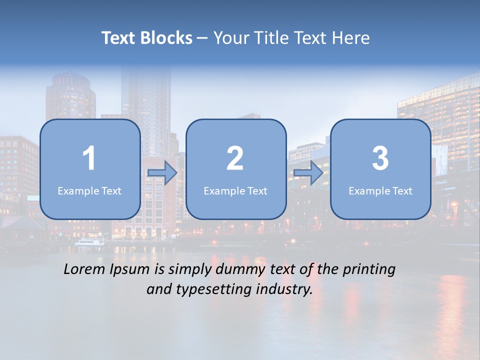Skyscrapers Panoramic Bay PowerPoint Template