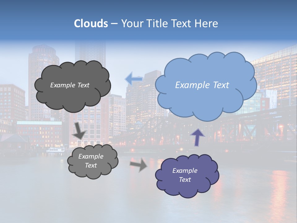 Skyscrapers Panoramic Bay PowerPoint Template