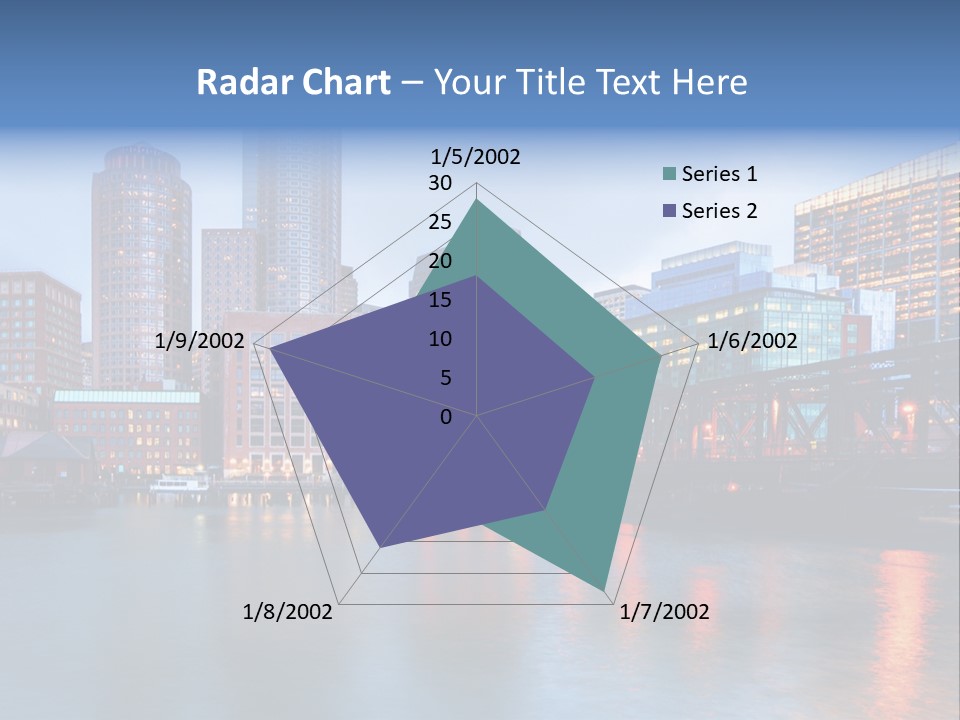 Skyscrapers Panoramic Bay PowerPoint Template