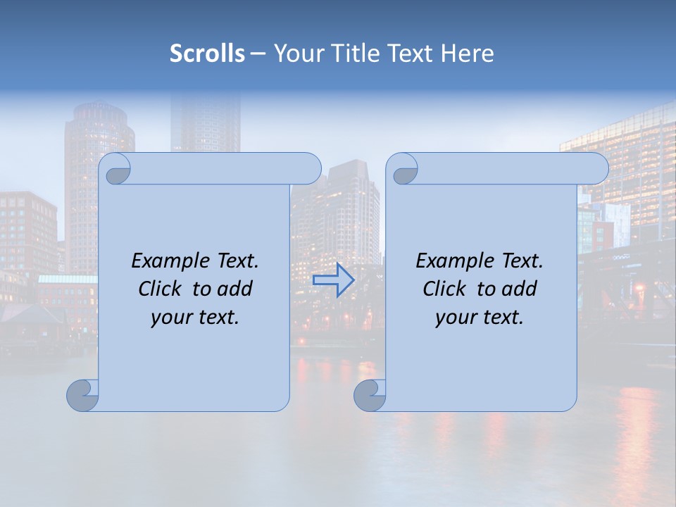 Skyscrapers Panoramic Bay PowerPoint Template
