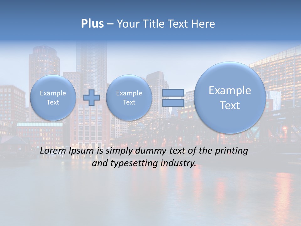 Skyscrapers Panoramic Bay PowerPoint Template