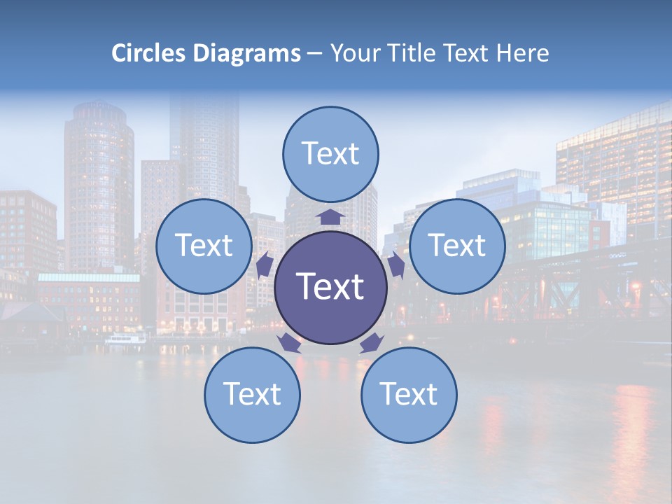 Skyscrapers Panoramic Bay PowerPoint Template