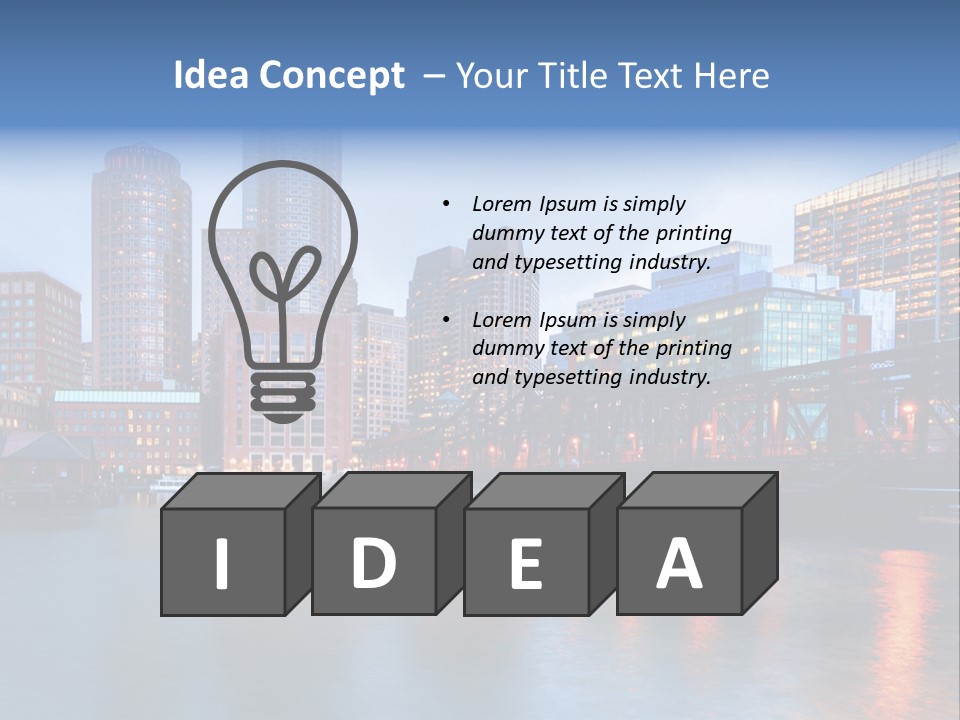 Skyscrapers Panoramic Bay PowerPoint Template