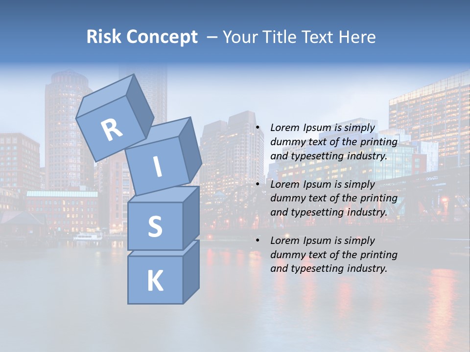 Skyscrapers Panoramic Bay PowerPoint Template