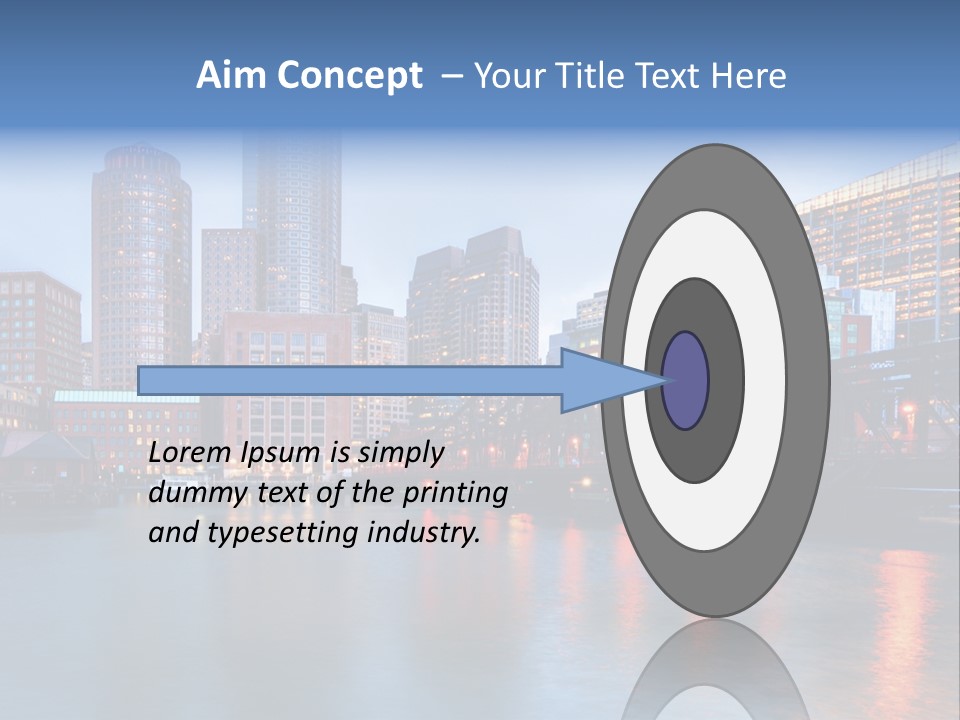 Skyscrapers Panoramic Bay PowerPoint Template