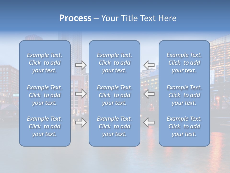 Skyscrapers Panoramic Bay PowerPoint Template