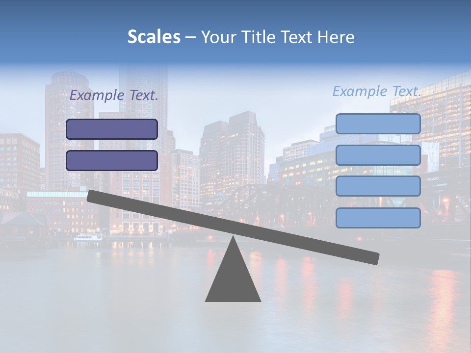 Skyscrapers Panoramic Bay PowerPoint Template