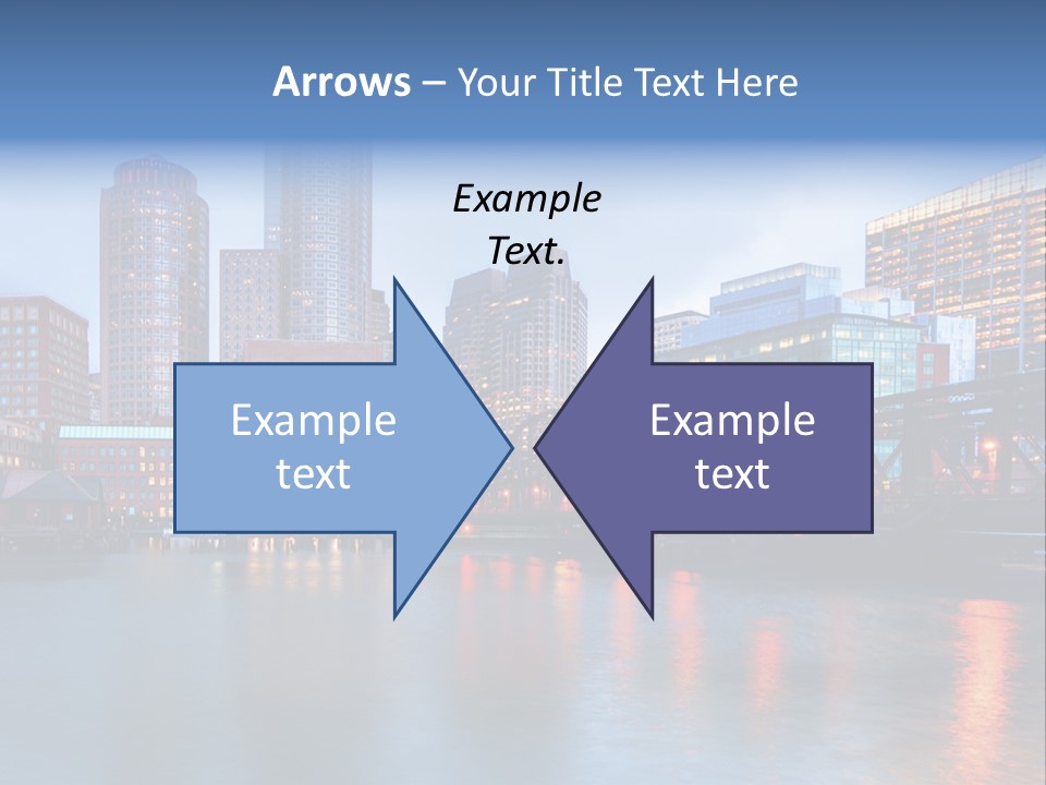 Skyscrapers Panoramic Bay PowerPoint Template