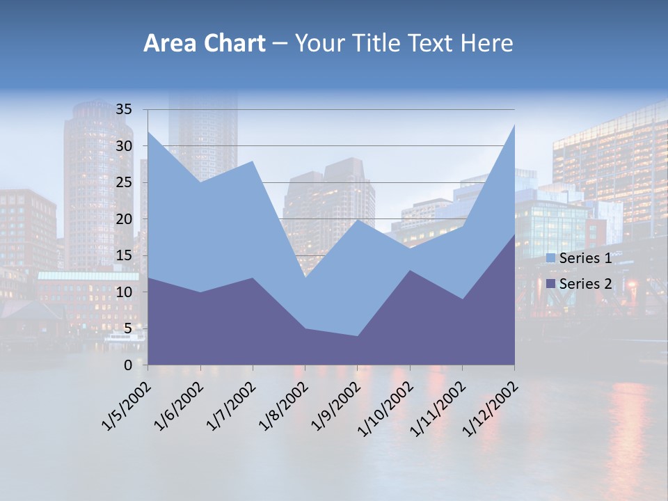 Skyscrapers Panoramic Bay PowerPoint Template