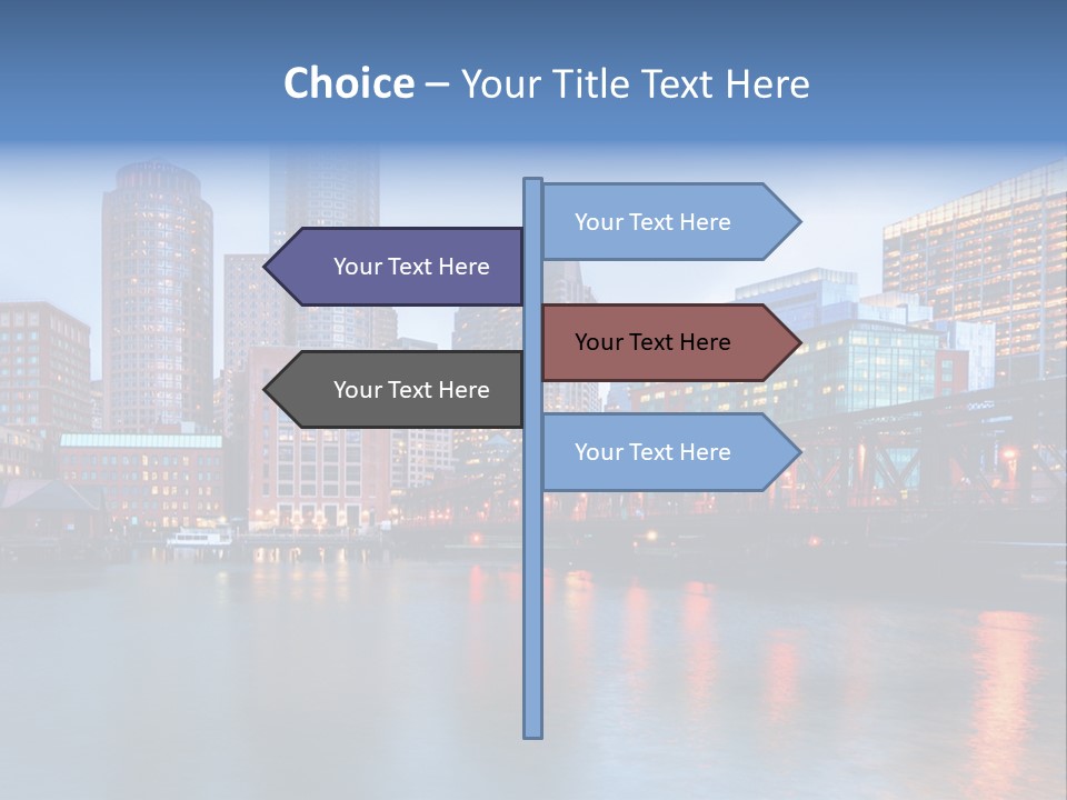 Skyscrapers Panoramic Bay PowerPoint Template