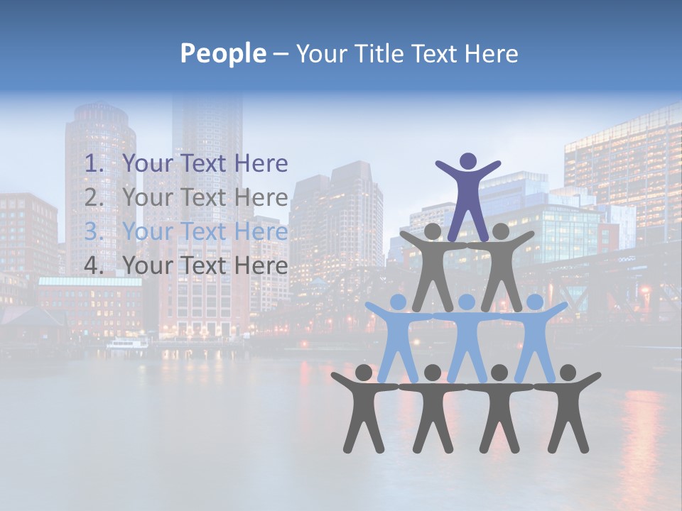 Skyscrapers Panoramic Bay PowerPoint Template