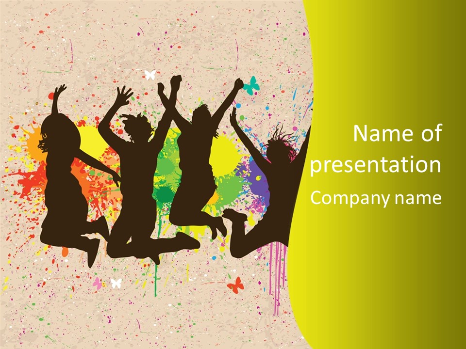 Paint Graphics Happiness PowerPoint Template