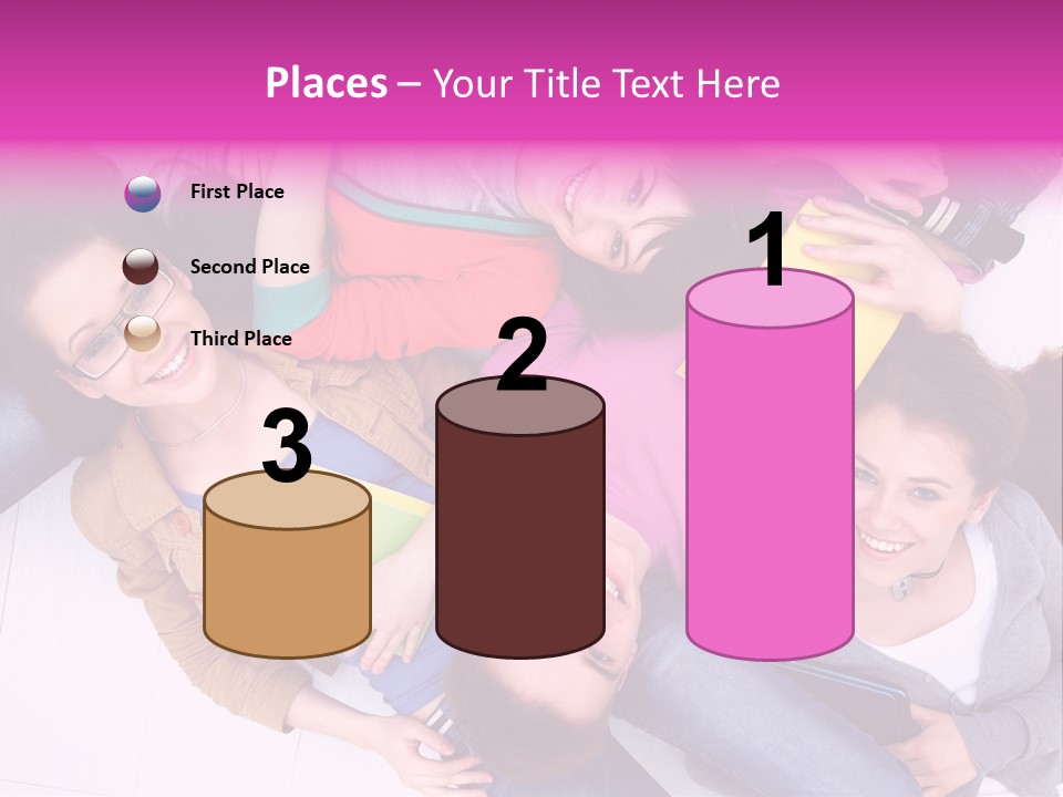 Woman Happiness Teens PowerPoint Template