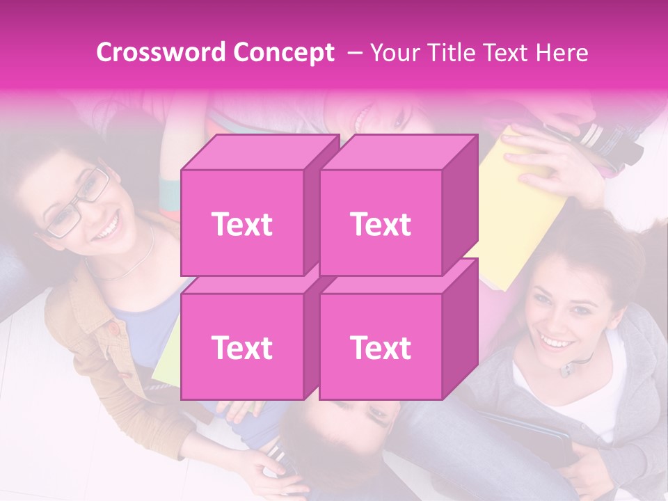 Woman Happiness Teens PowerPoint Template