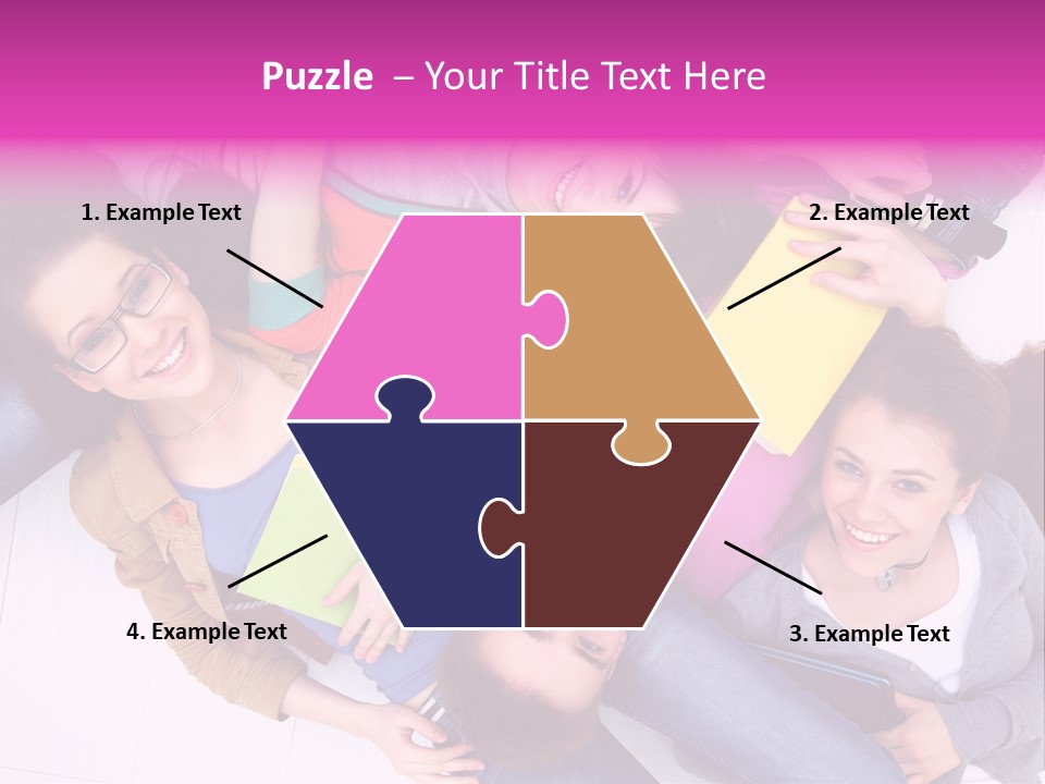 Woman Happiness Teens PowerPoint Template