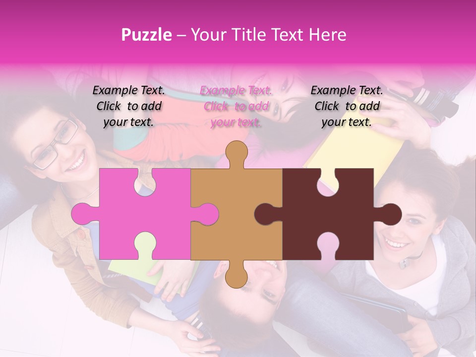 Woman Happiness Teens PowerPoint Template