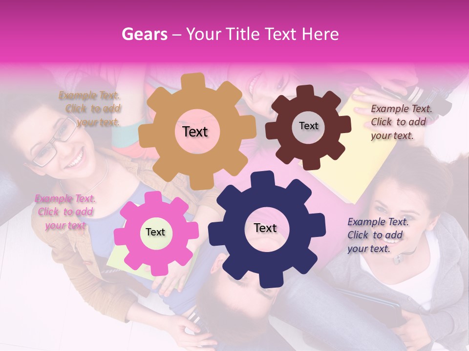 Woman Happiness Teens PowerPoint Template