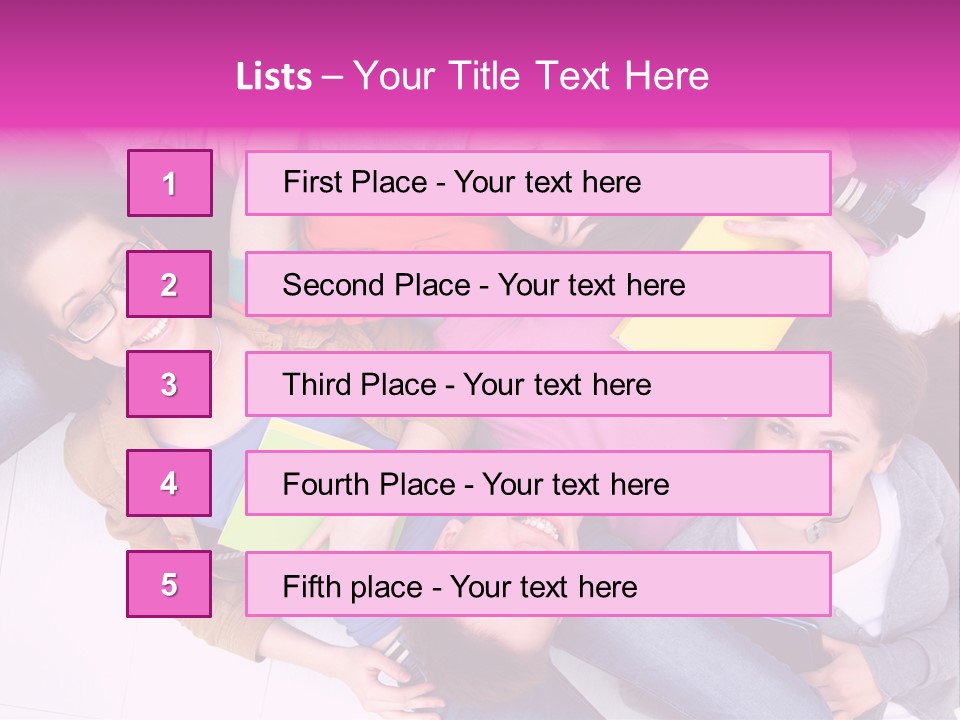 Woman Happiness Teens PowerPoint Template