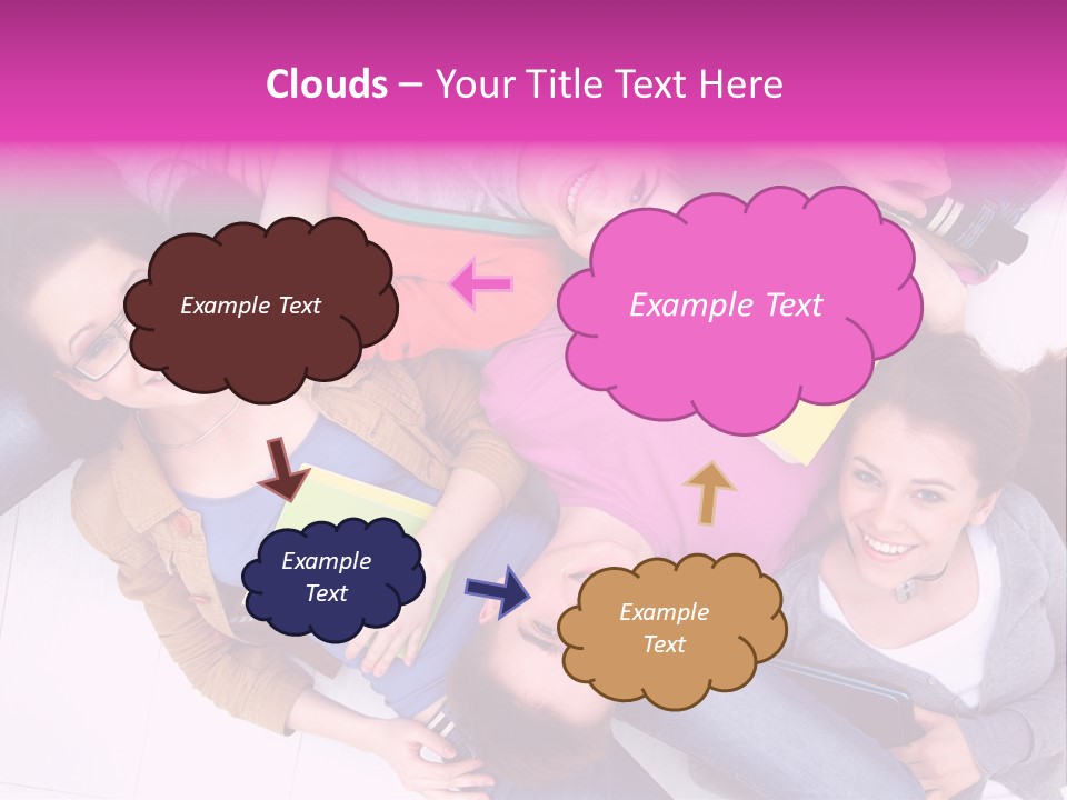 Woman Happiness Teens PowerPoint Template