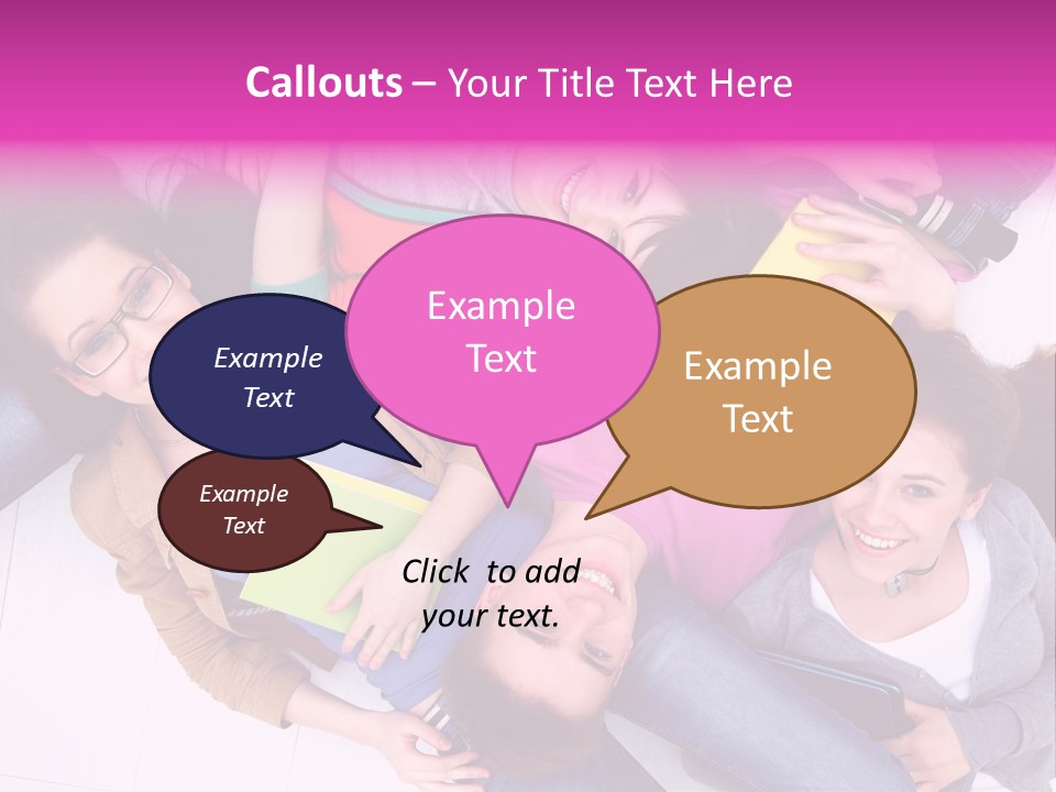 Woman Happiness Teens PowerPoint Template