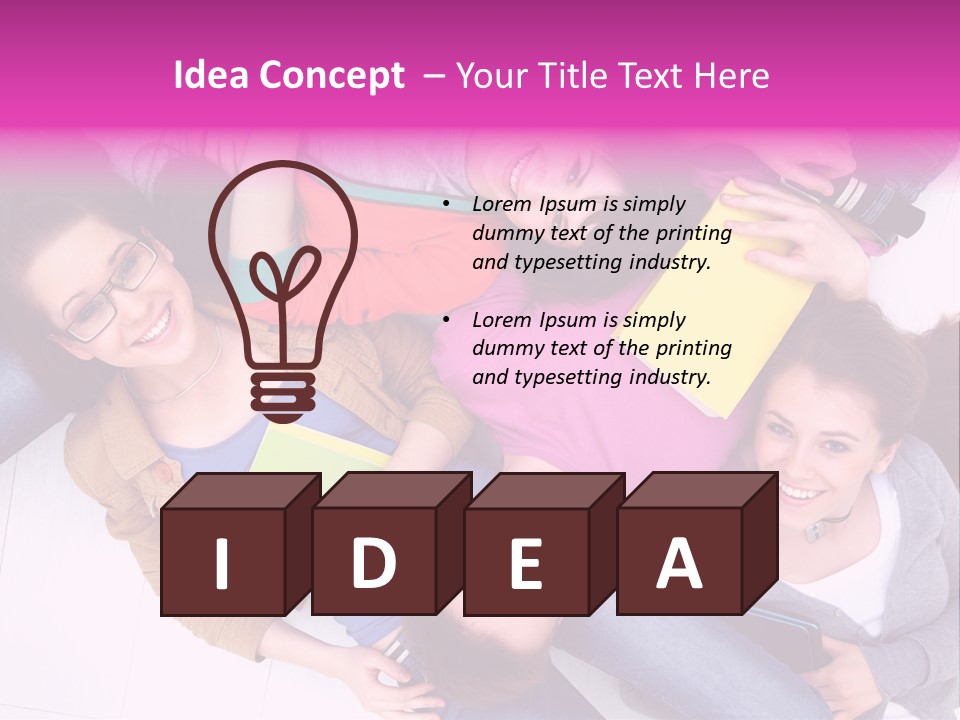 Woman Happiness Teens PowerPoint Template