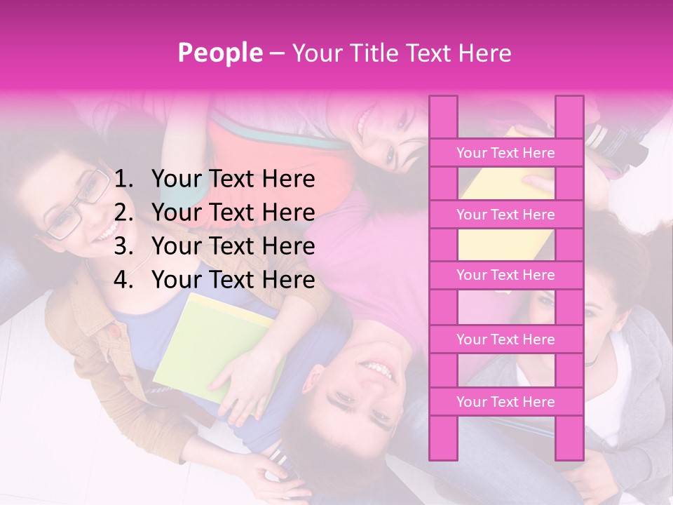 Woman Happiness Teens PowerPoint Template