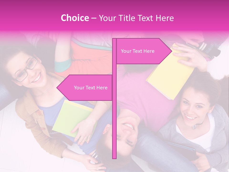 Woman Happiness Teens PowerPoint Template